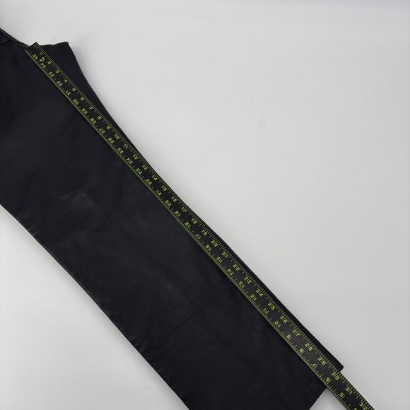 Vintage 90s Y2K Genuine Black Leather Straight Leg Pants Lined *See Photos - Picture 6 of 6